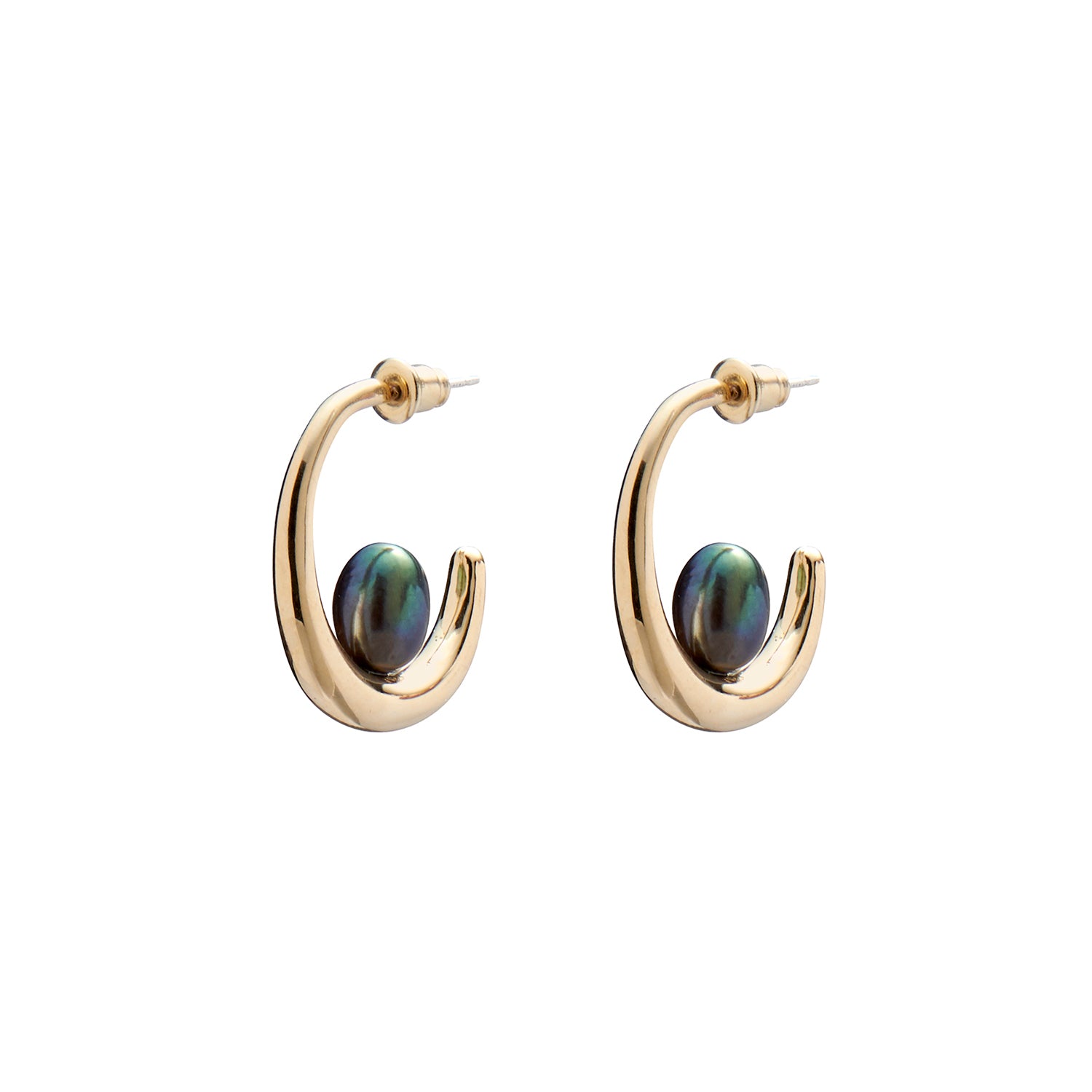 Infinity Hoops with Pearl in Gold – Lady Grey