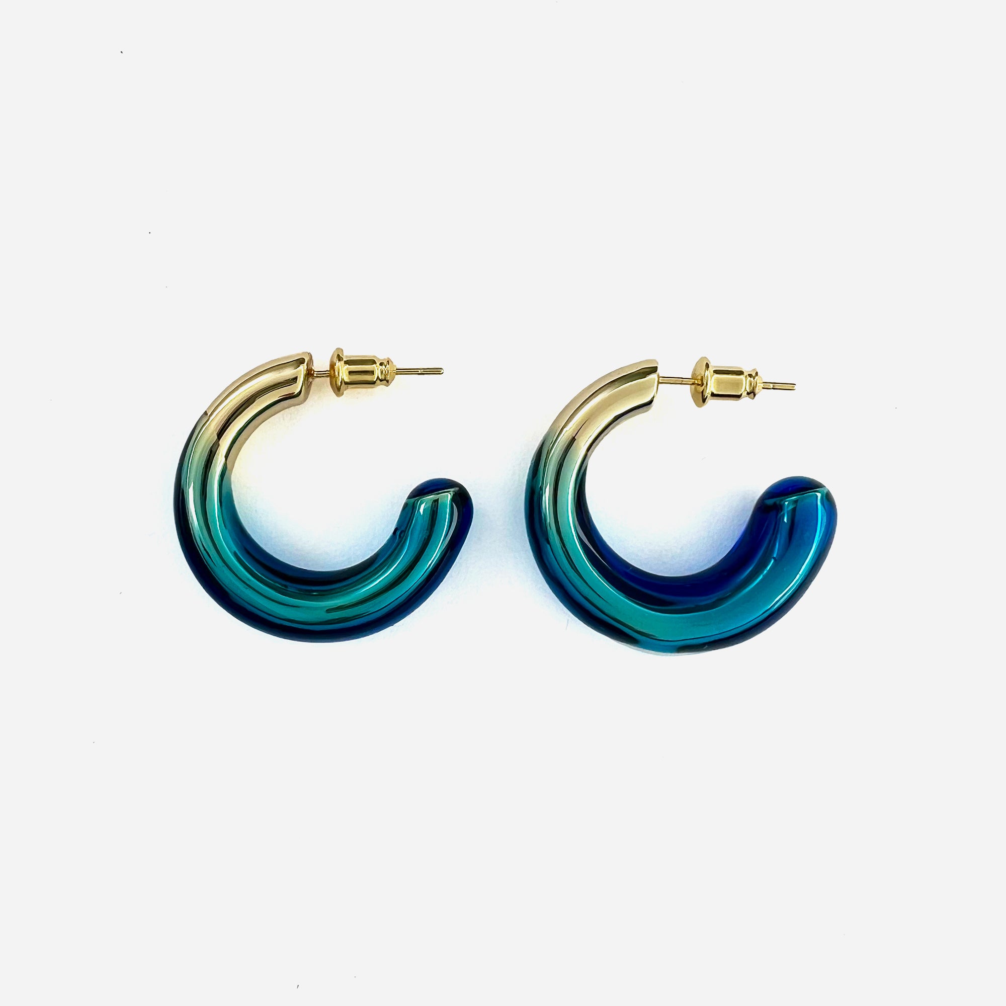 Glazed Hoop Earrings in Gold