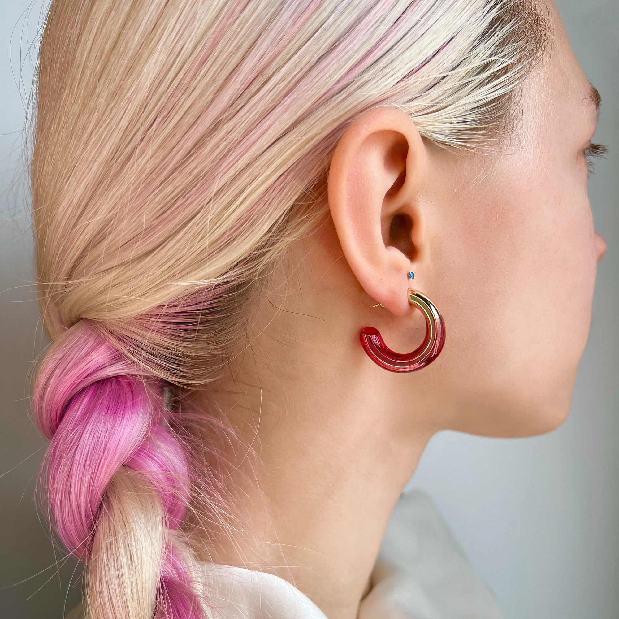 Glazed Hoop Earrings in Gold