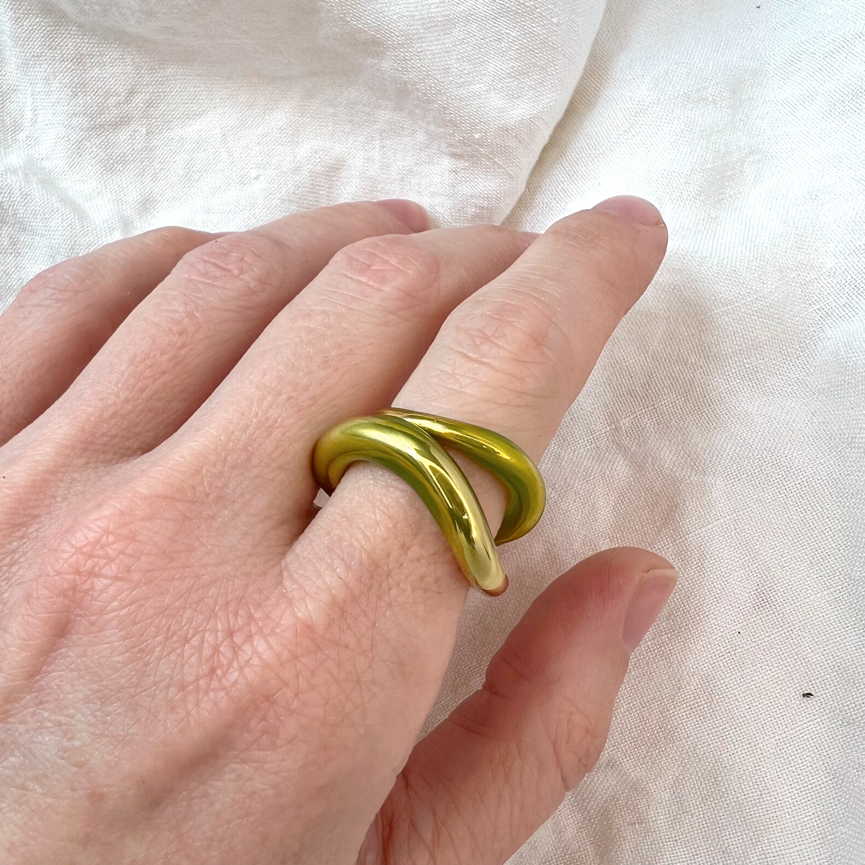 Glazed Duo Ring Set in Gold