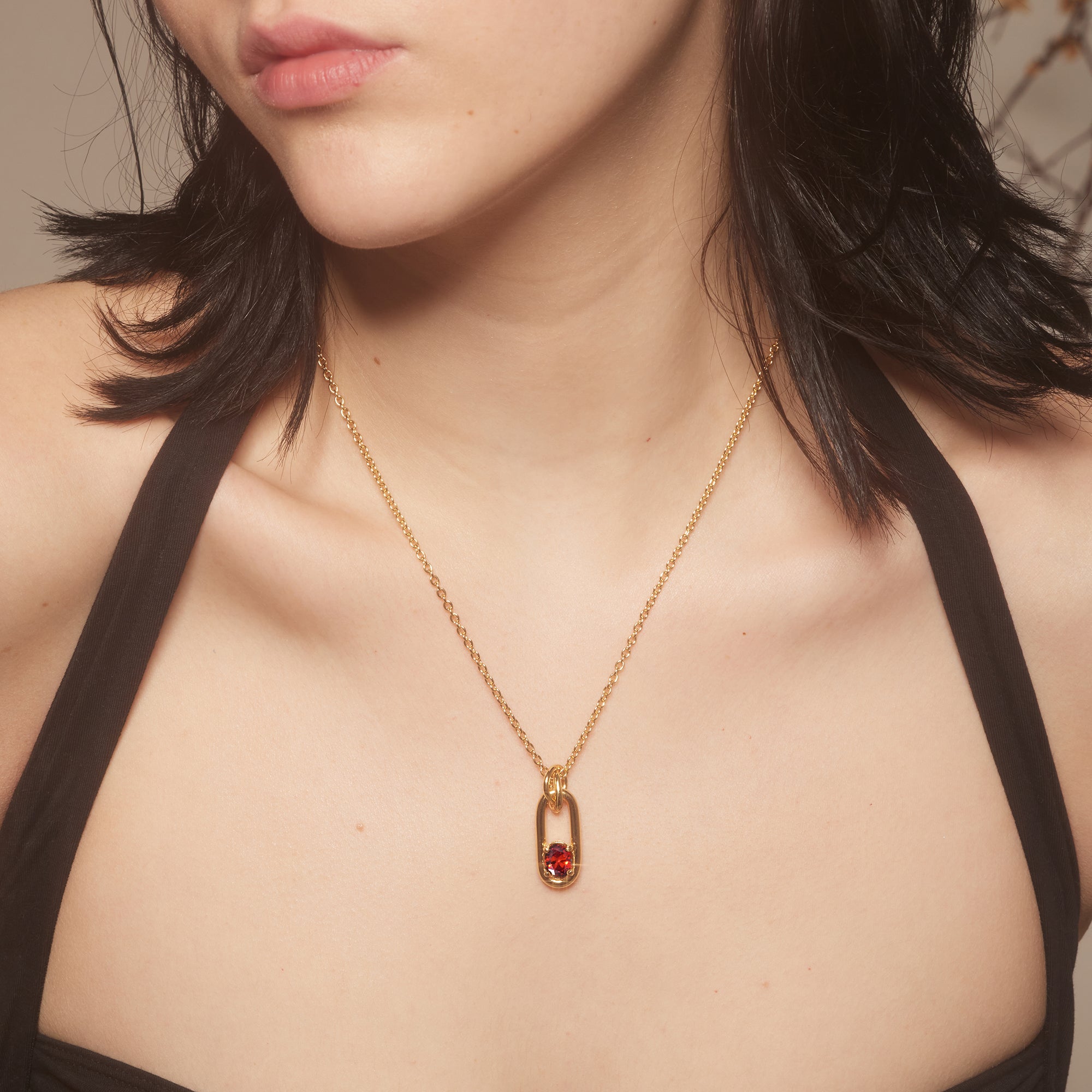 Gem Link Necklace in Gold