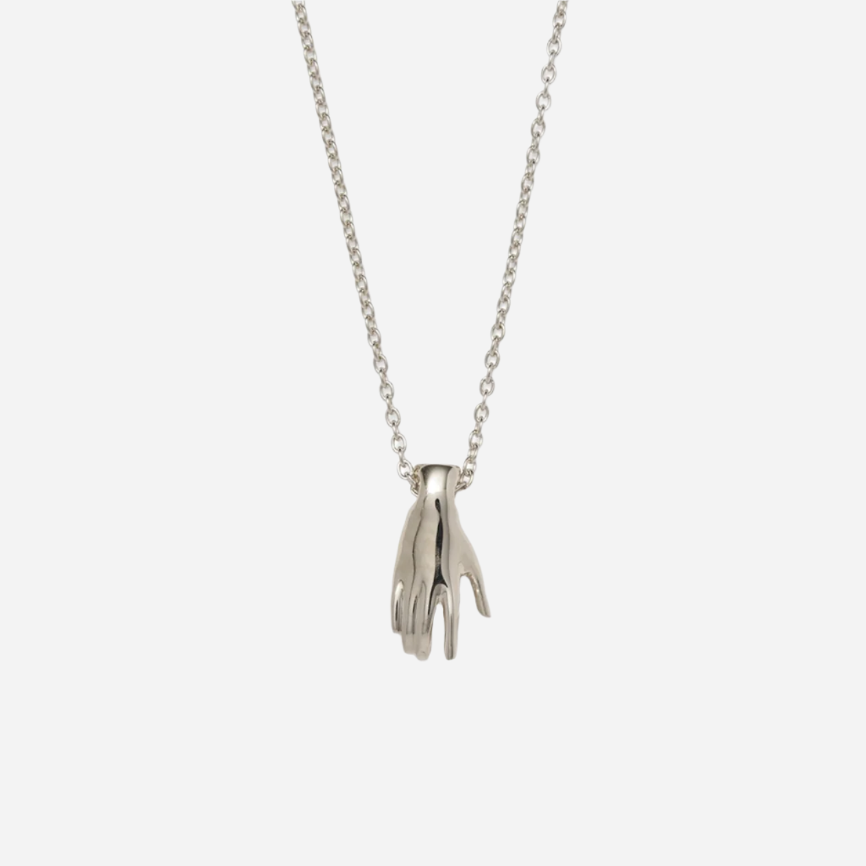 Hand Necklace in Silver