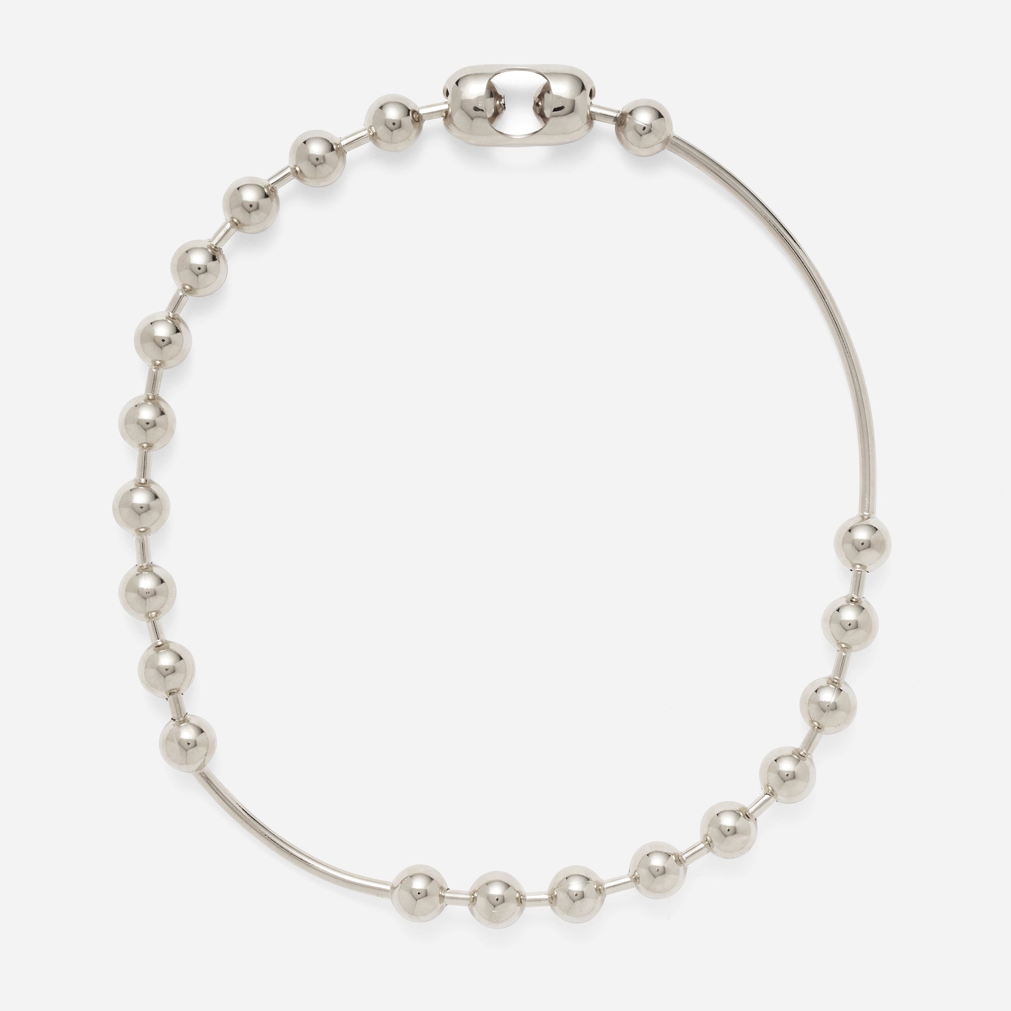 Ball Bar Chain Necklace in Silver