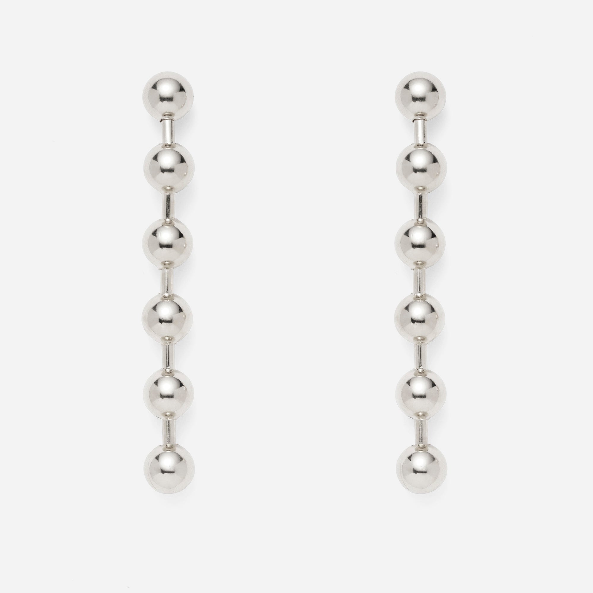 Ball Chain Earrings in Silver