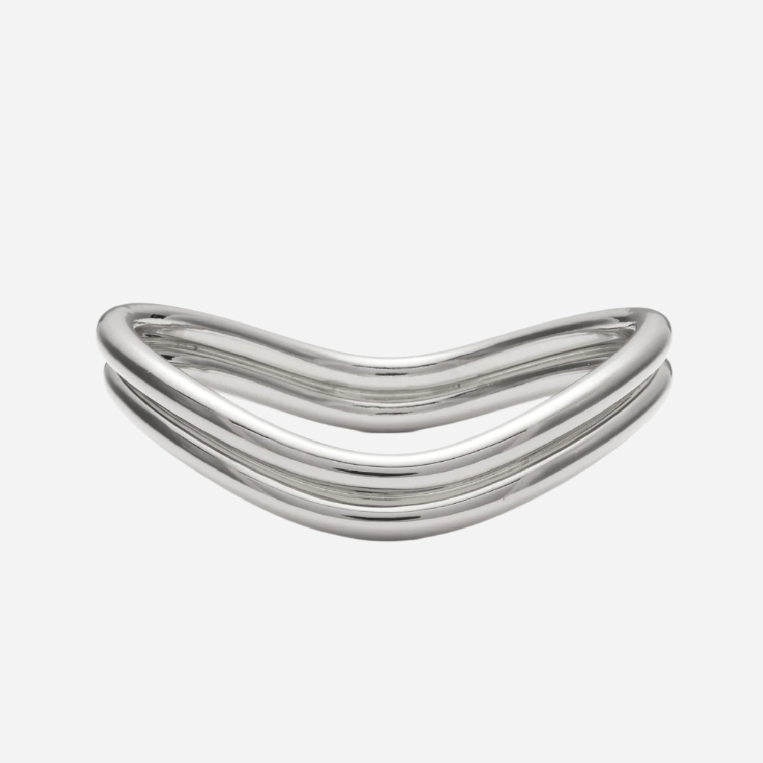 Double Wave Bangle in Silver