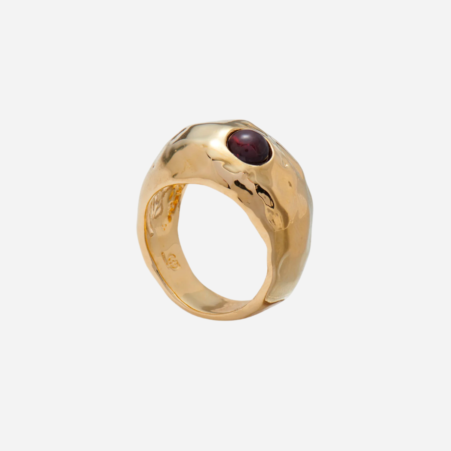 Garnet Rock Ring in Gold