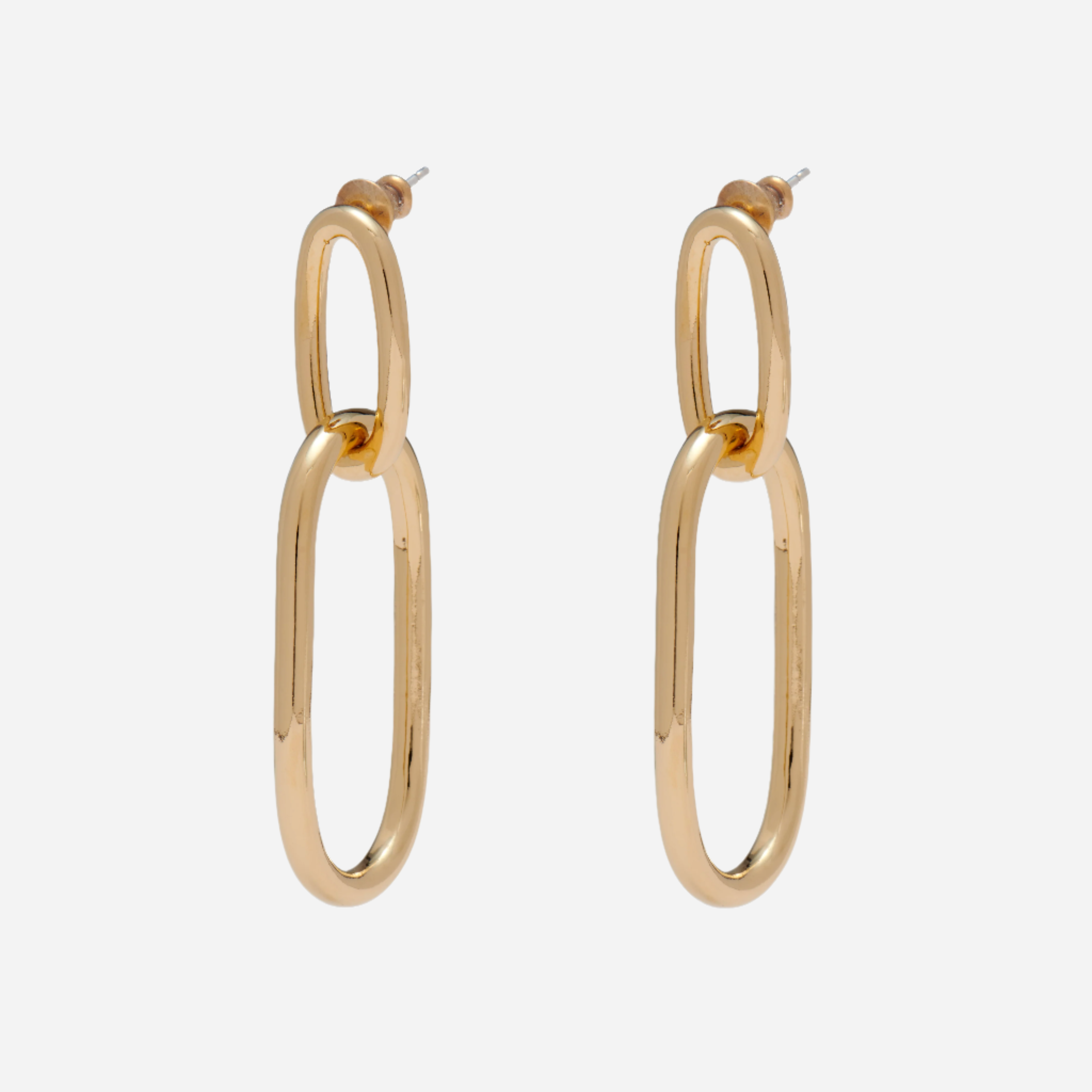 Ovoid Link Earring in Gold