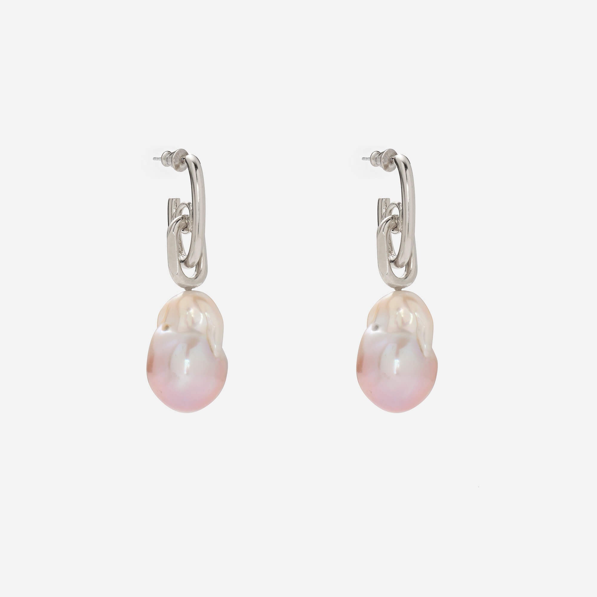 Pearl Bond Earrings in Silver