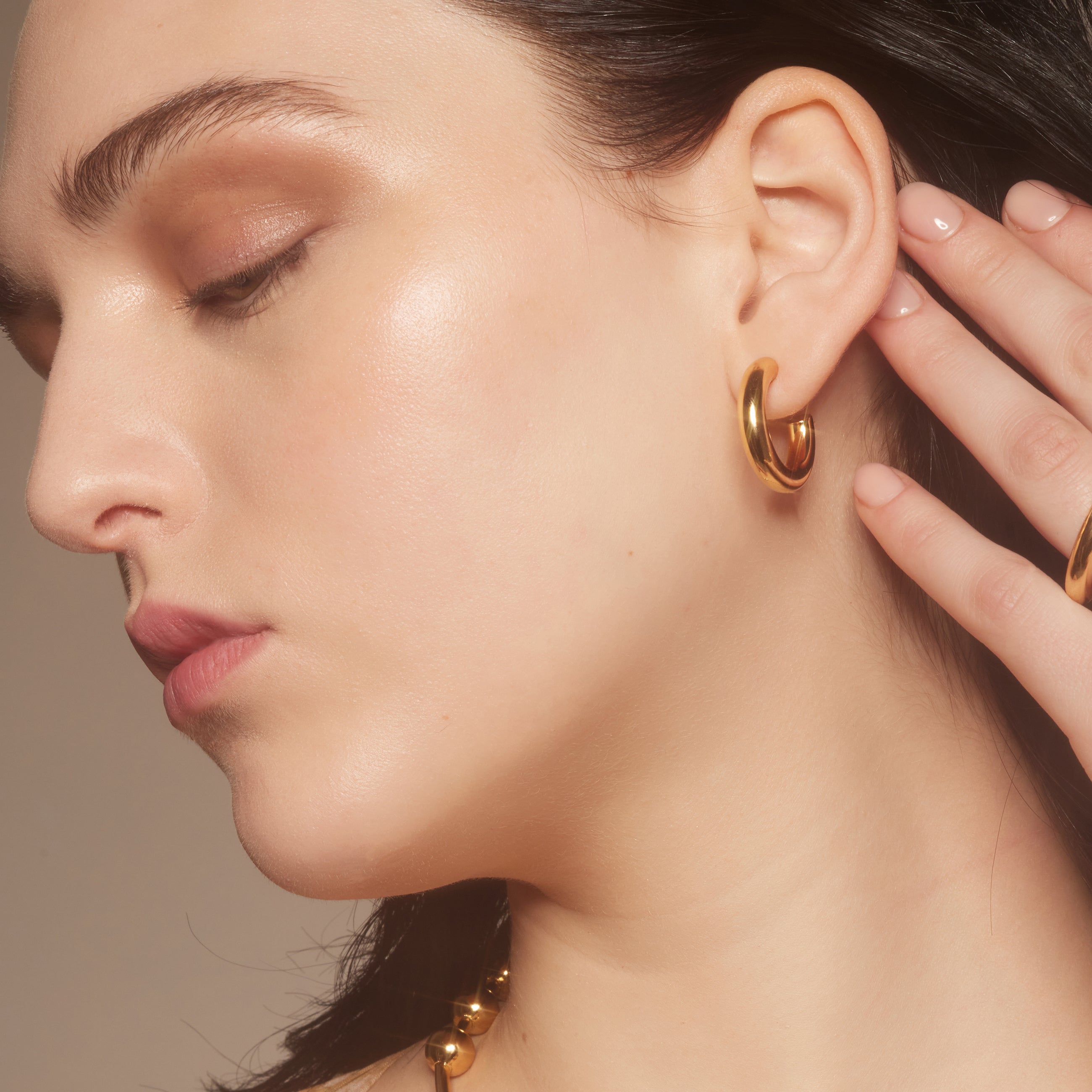 Hollow Hoops in Gold