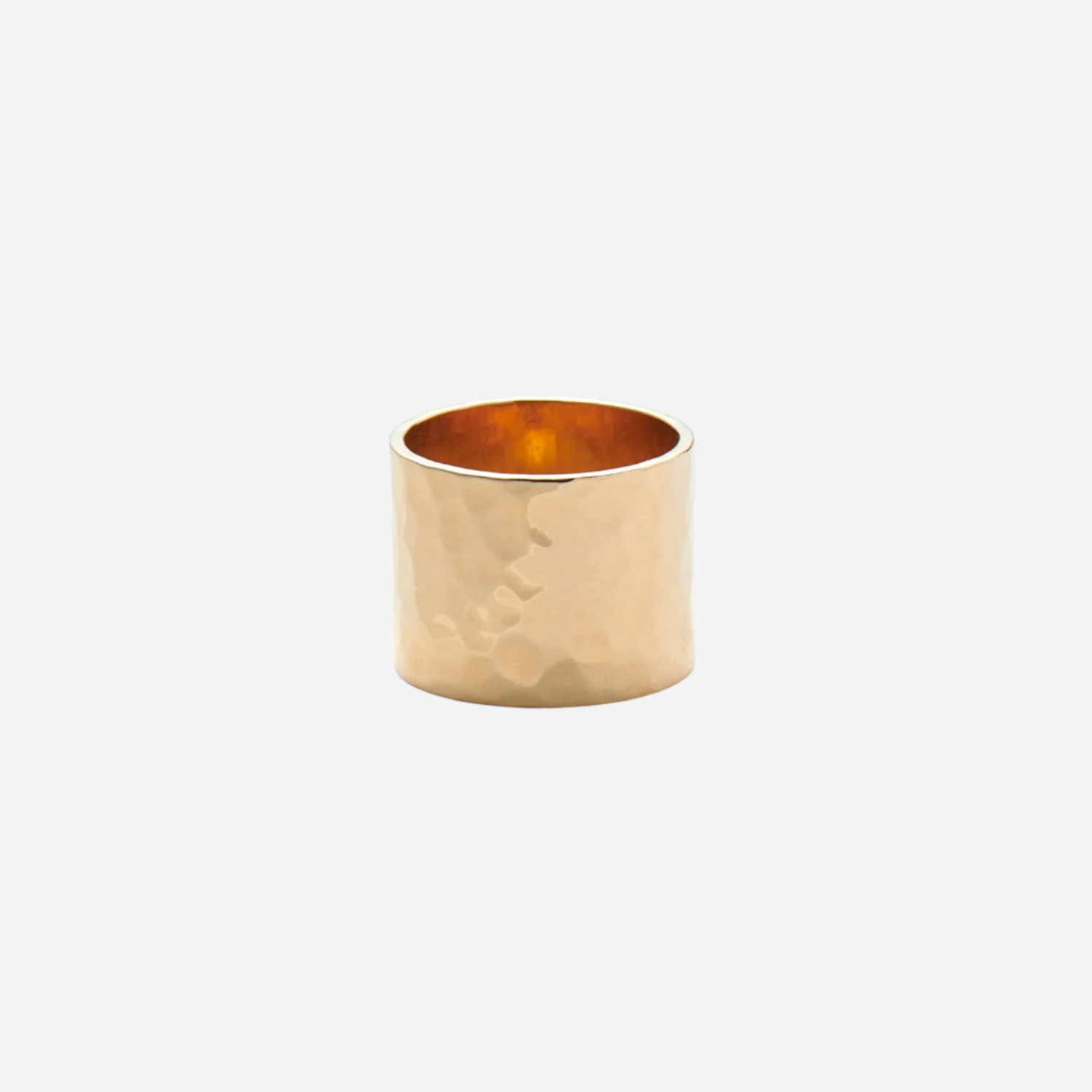 Cigar Hammered Ring in Gold