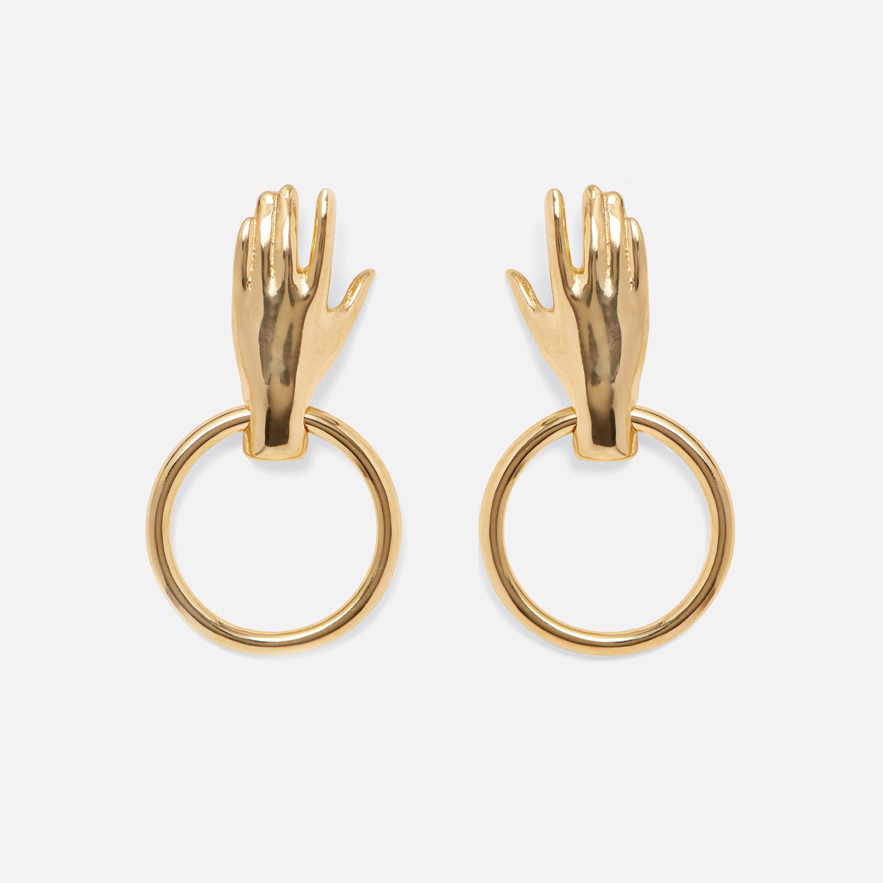 Hand Hoop Earring in Gold