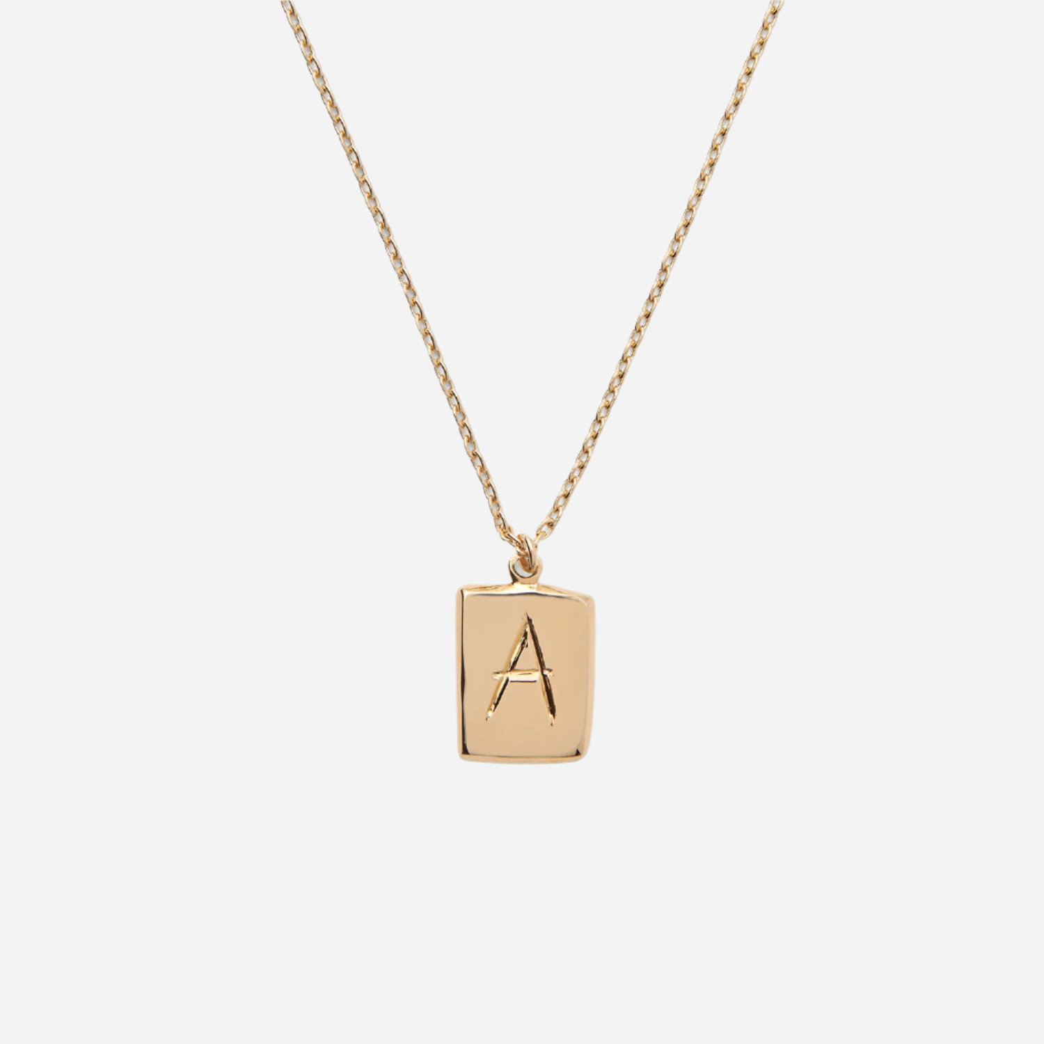 Scrawled Initial Pendant in Gold (A-Z)