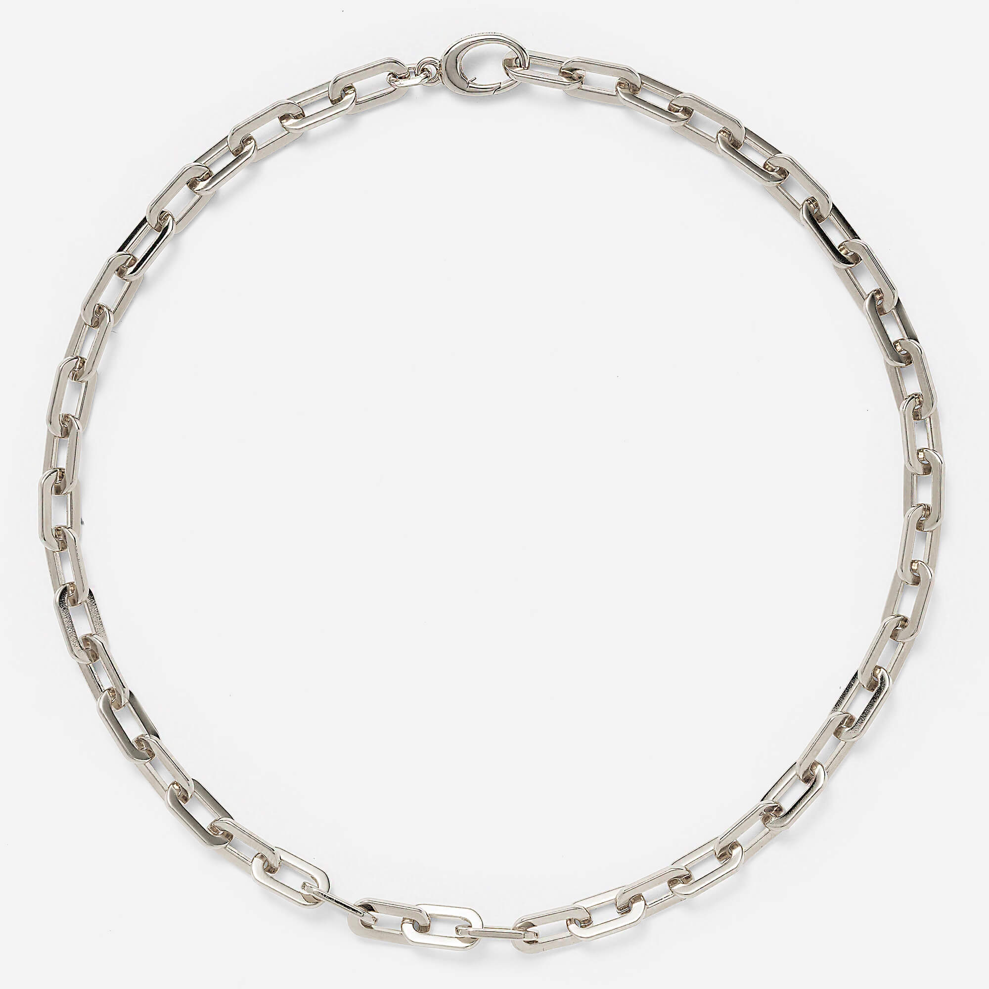 Octagon Chain Necklace in Silver