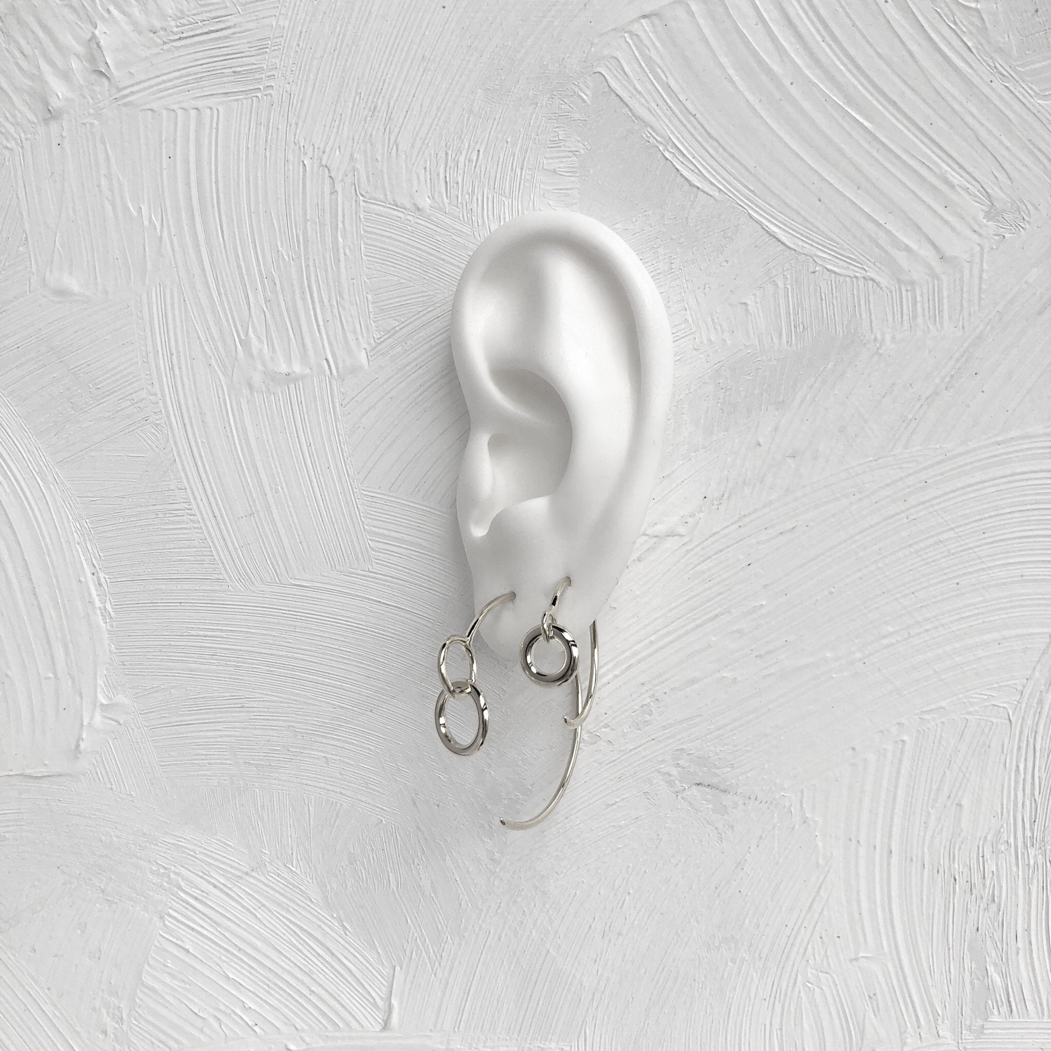 Eyelet Hoops in Rhodium