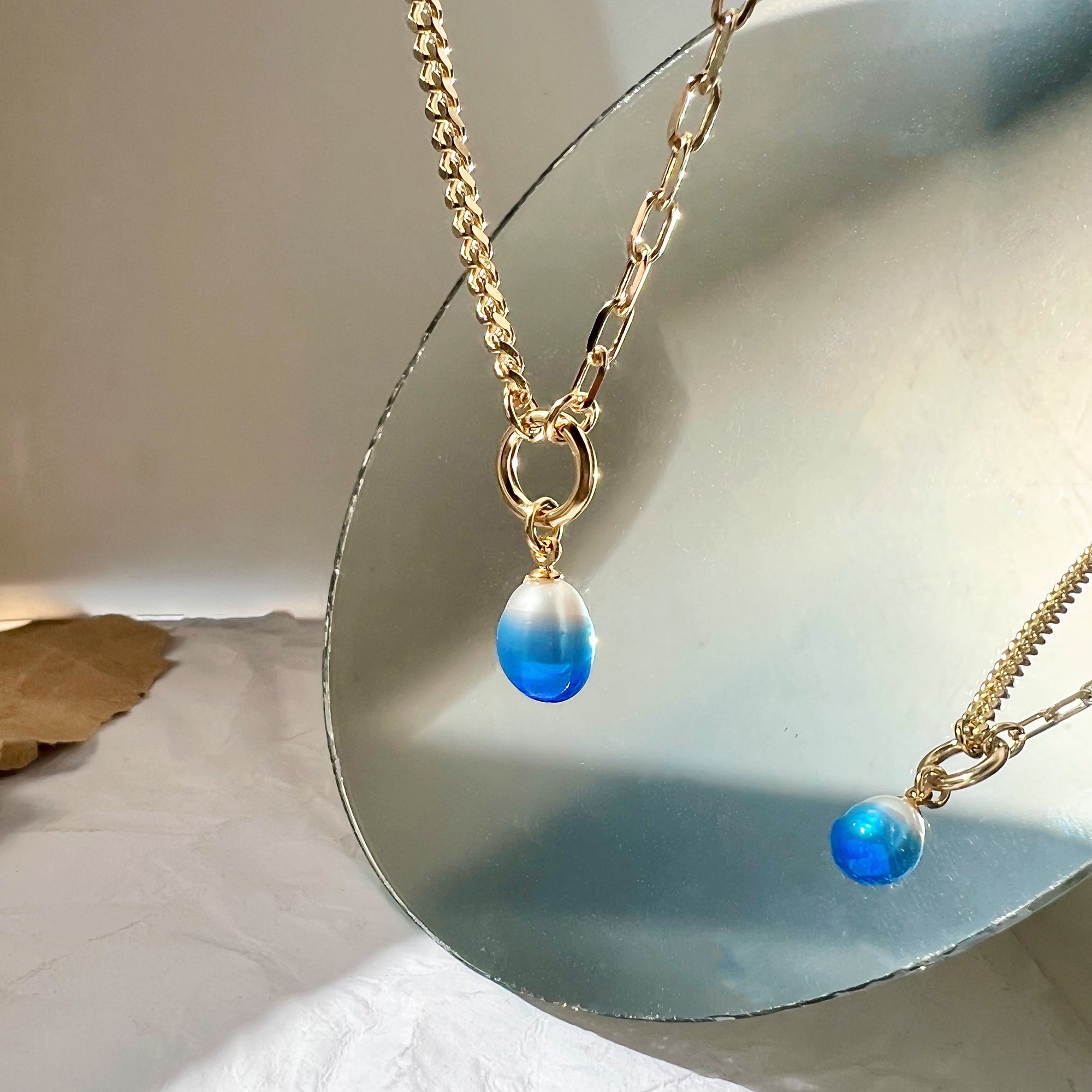 Glazed Duo Necklace in Gold