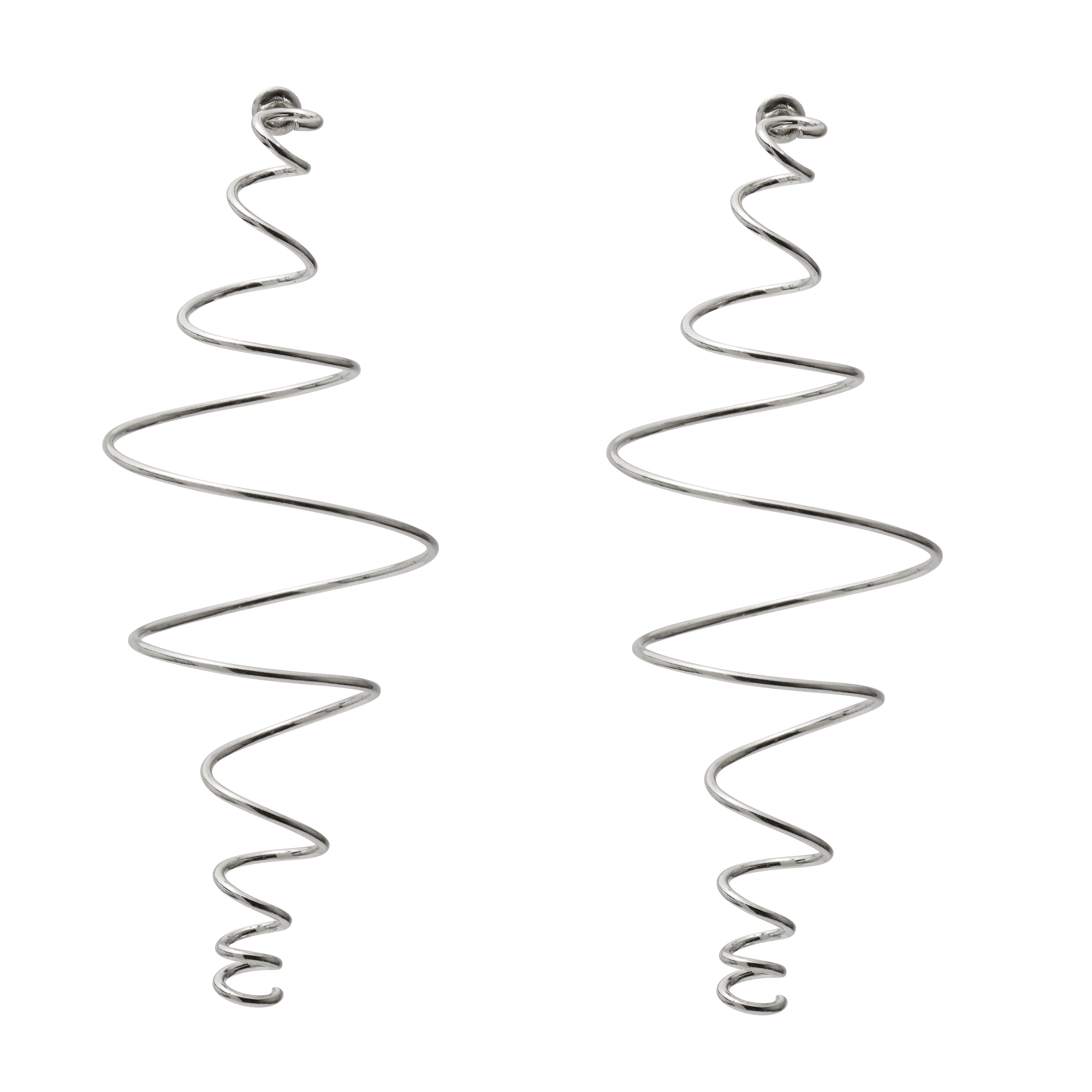 Lady Grey Jewelry Coil Earring in Rhodium