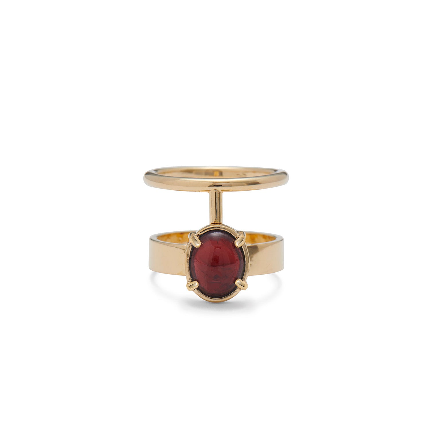 Garnet Division Ring in Gold