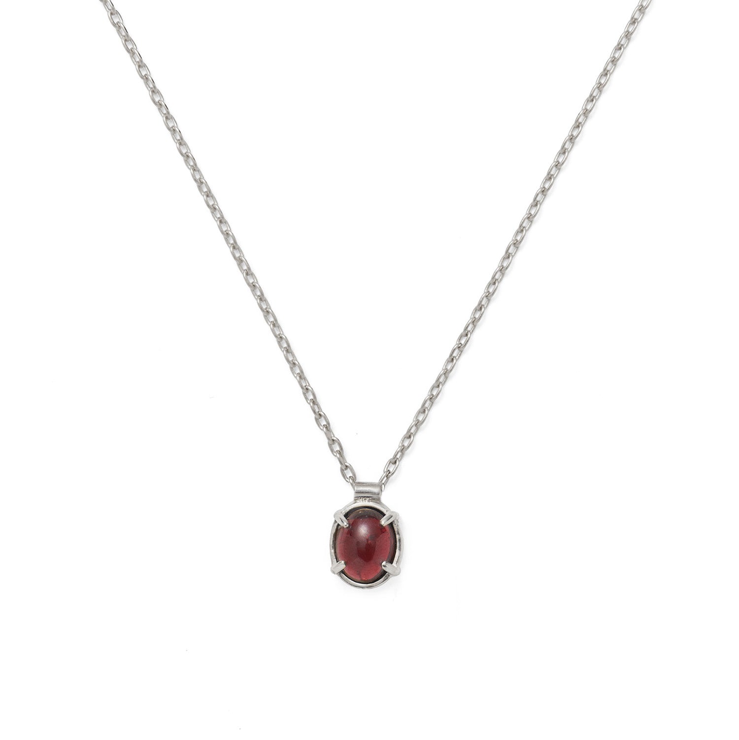 Mini Garnet Pendant in Silver