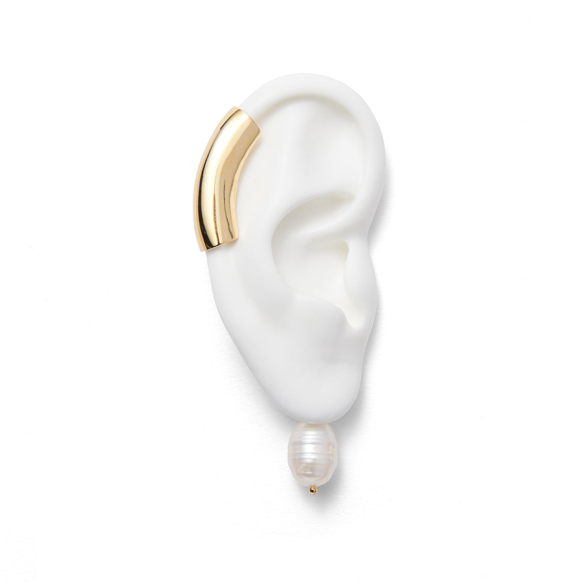 Lady Grey Pearl Helix Earring in Gold