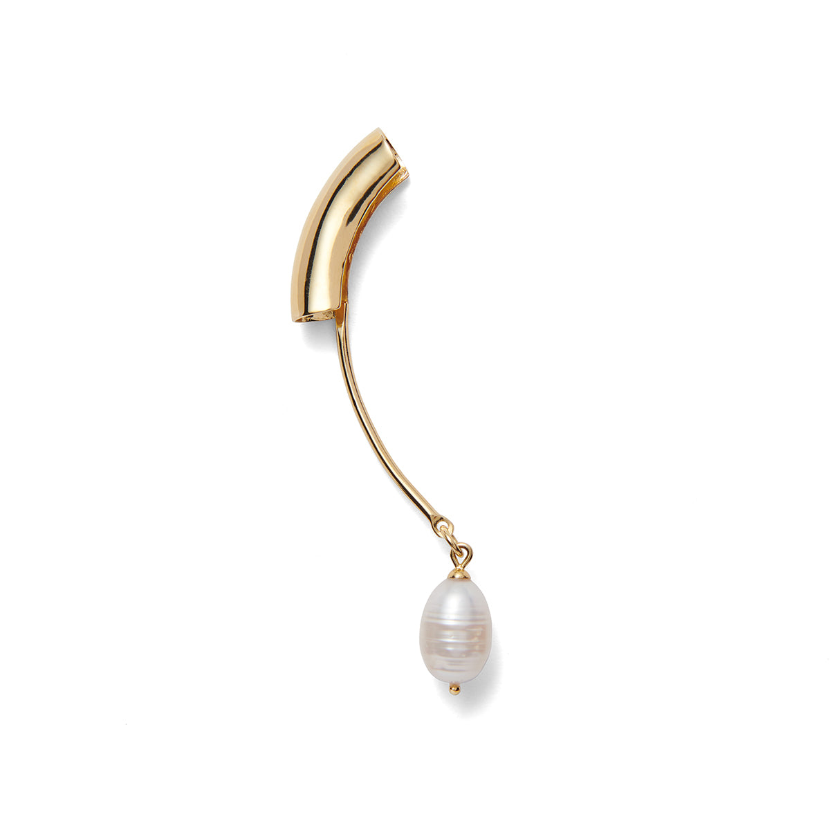 Lady Grey Pearl Helix Earring in Gold