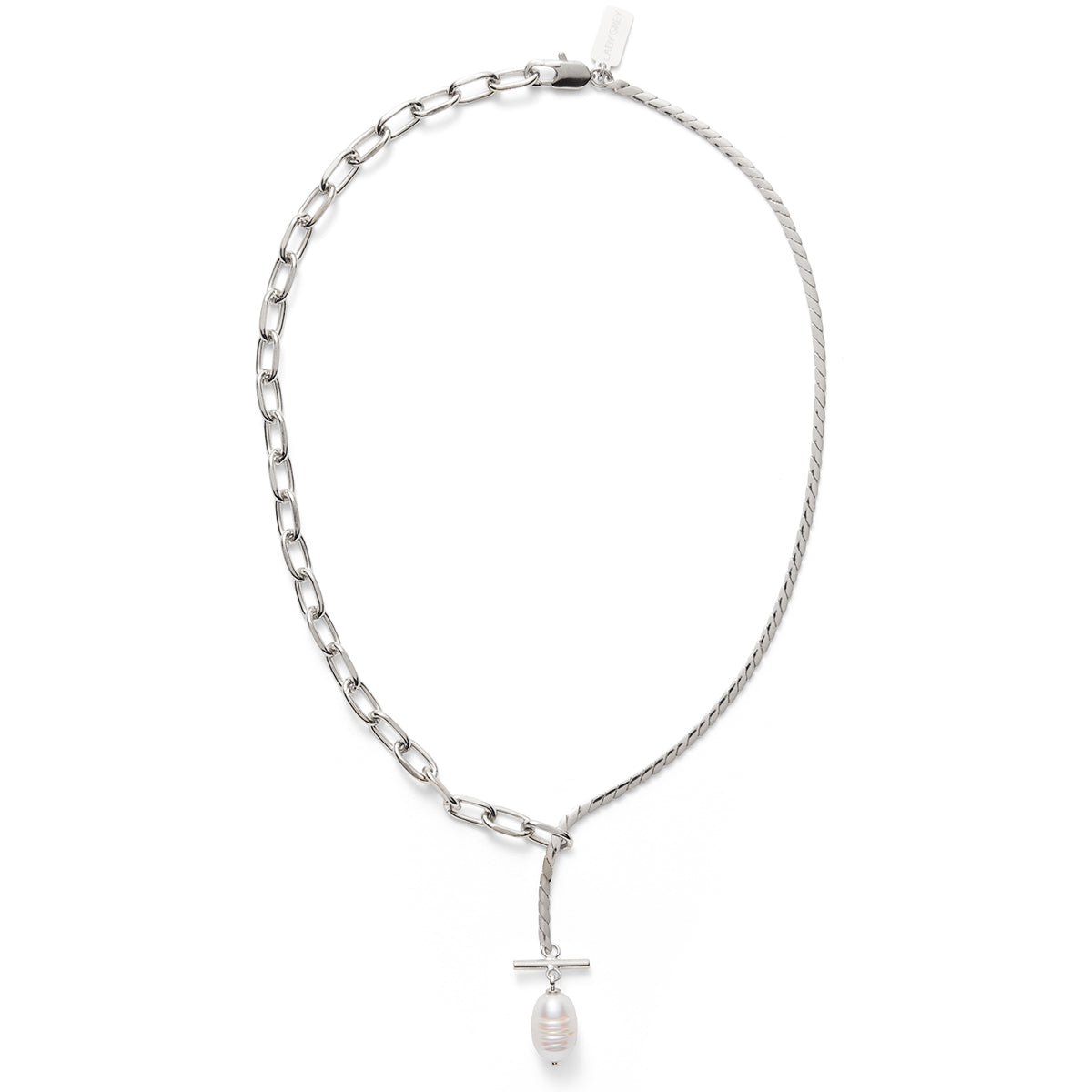 Pearl Toggle Necklace in Silver – Lady Grey