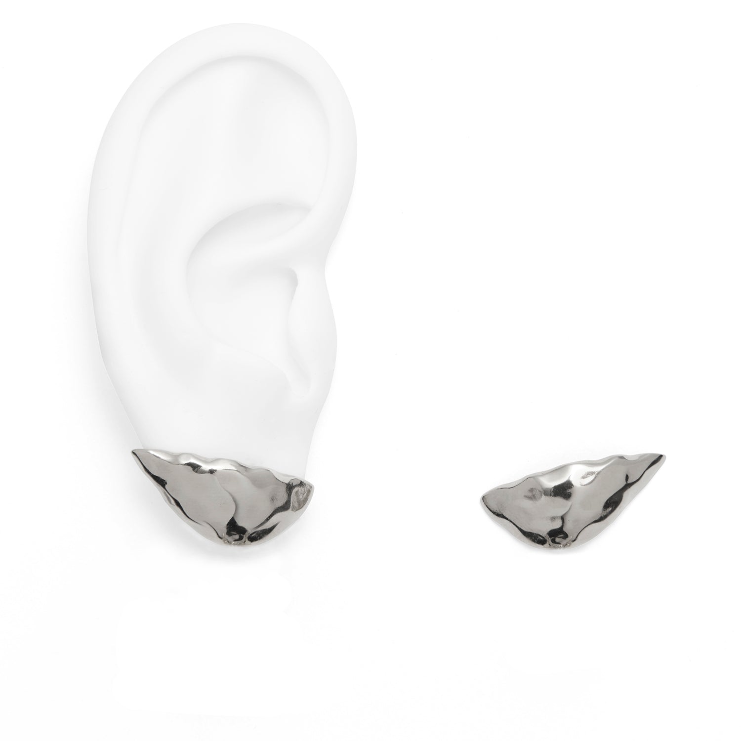 Ripple Lobe Earring in Silver