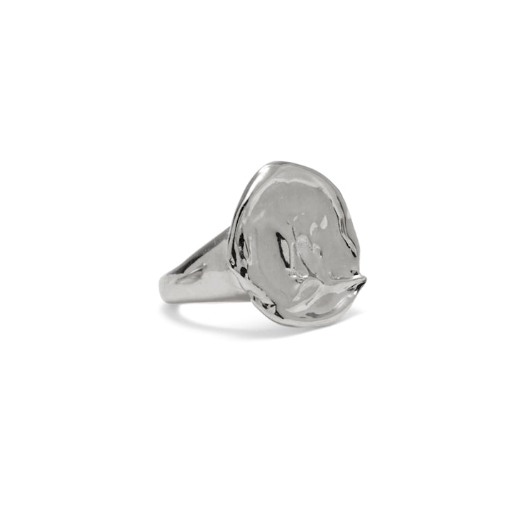 Palette Signet Ring in Rhodium