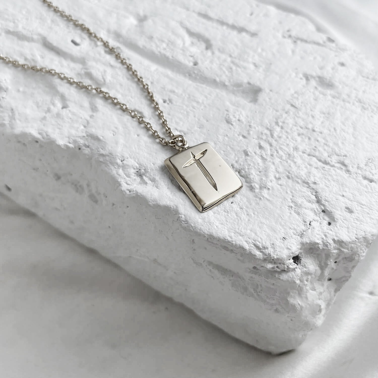 Scrawled Initial Pendant in Silver T