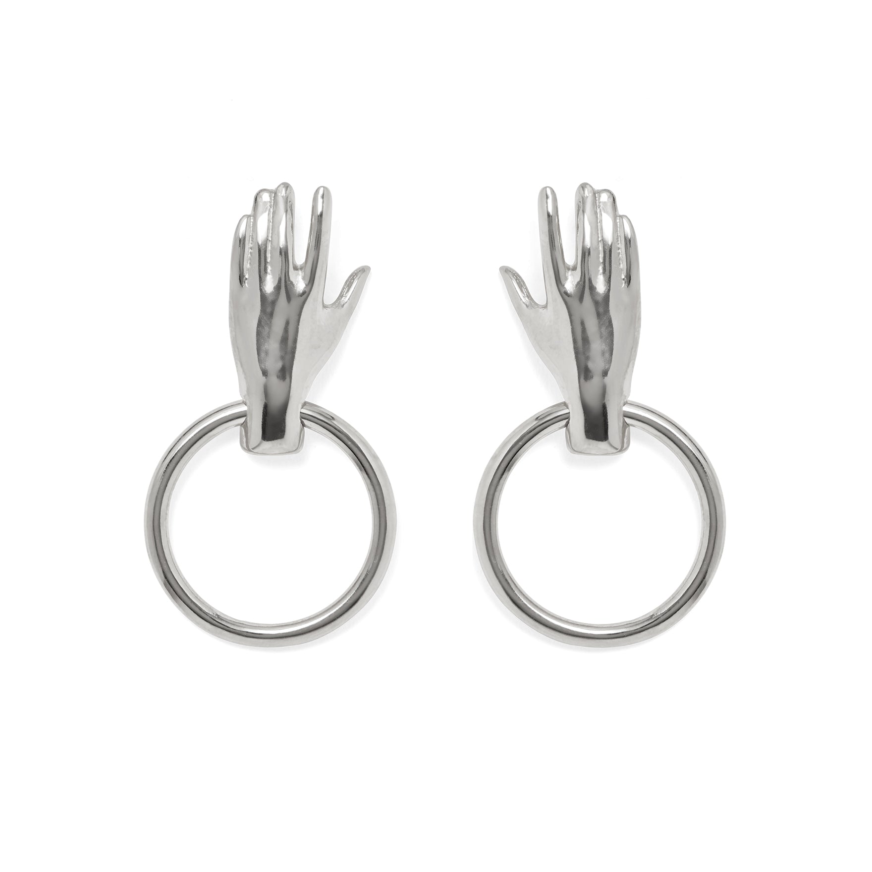 Lady Grey Jewelry Hand Hoop Earring in Silver