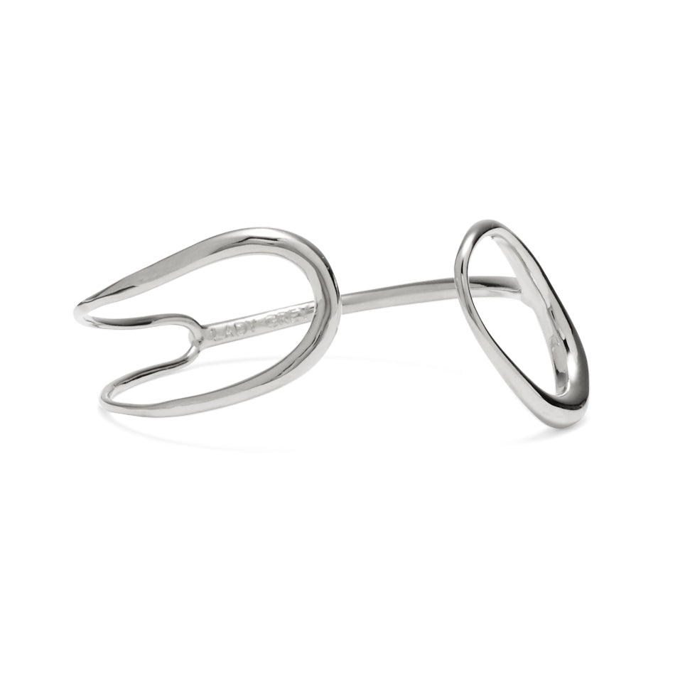 Lady Grey Jewelry Alter Bangle in Rhodium