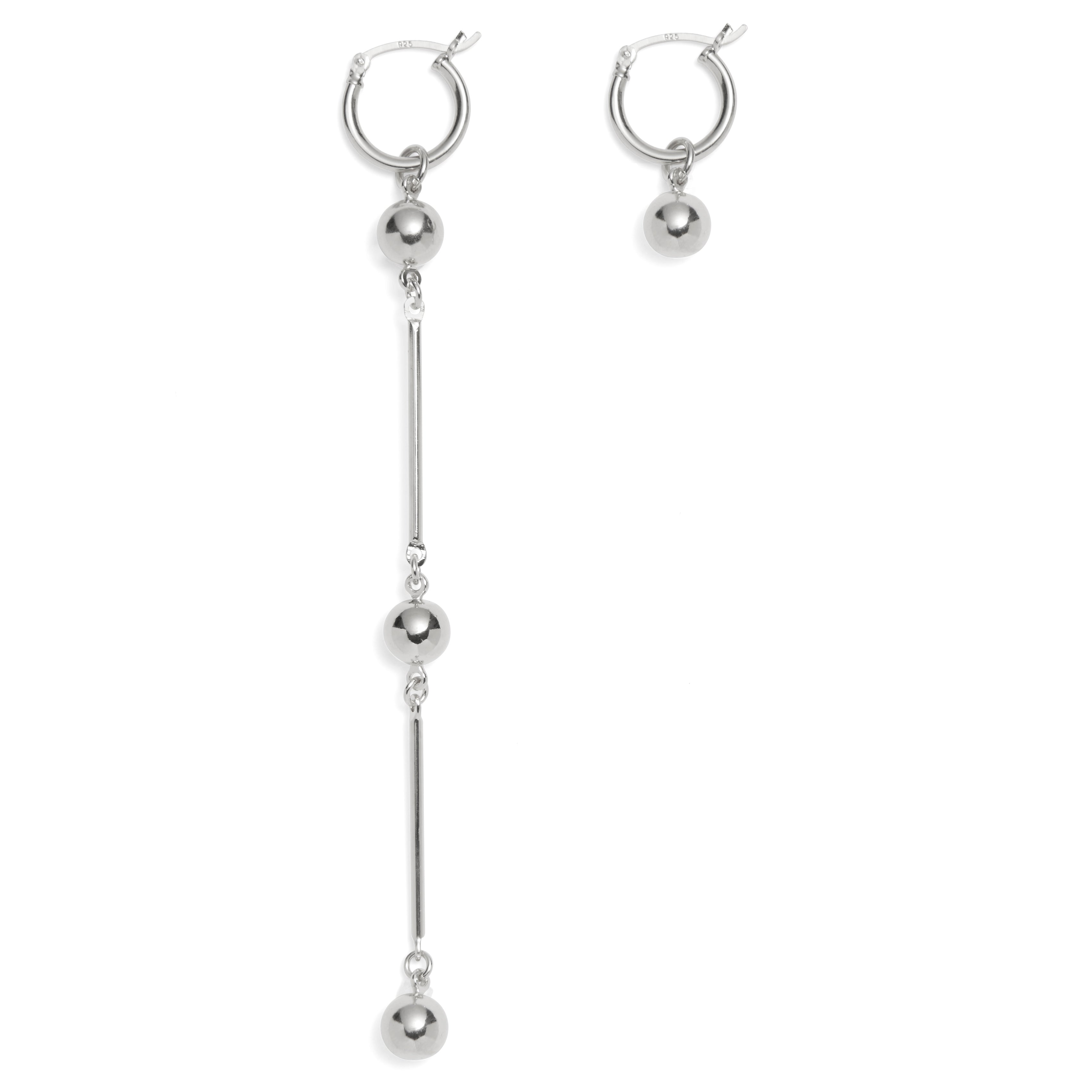 Lady Grey Jewelry Ball Drop Earring in Rhodium