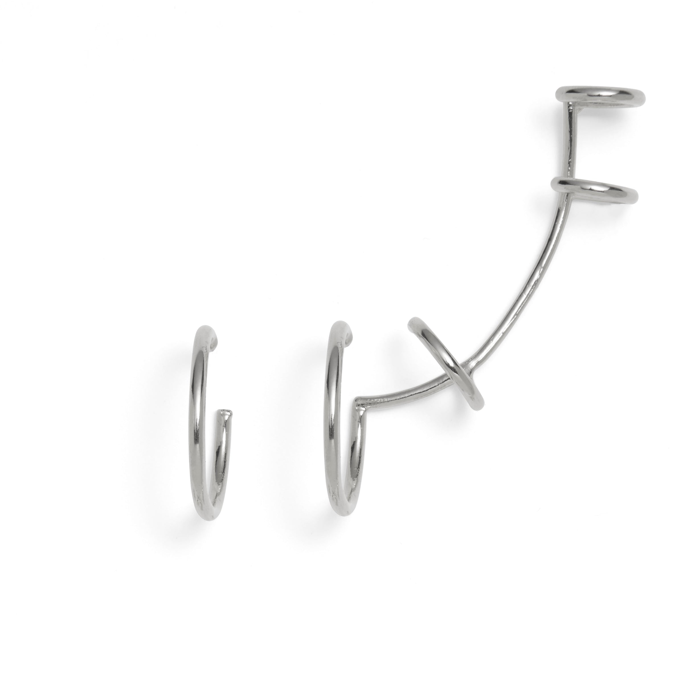 Lady Grey Jewelry Hoop Ear Cuff in Rhodium