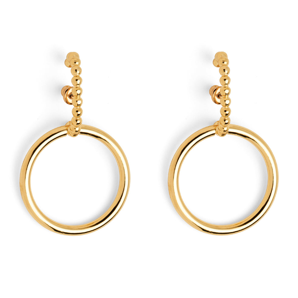 Lady Grey Jewelry Pearled Intersect Earring in Gold