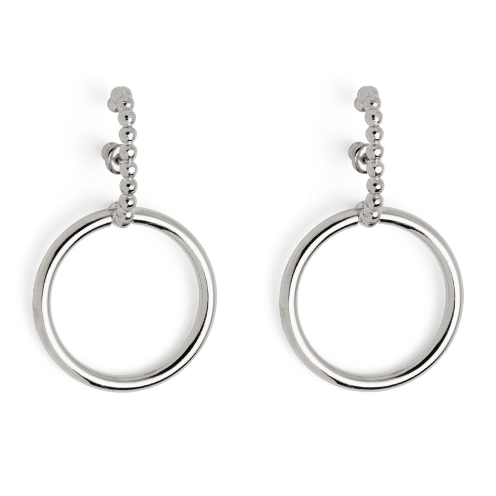 Lady Grey Jewelry Pearled Intersect Earring in Silver