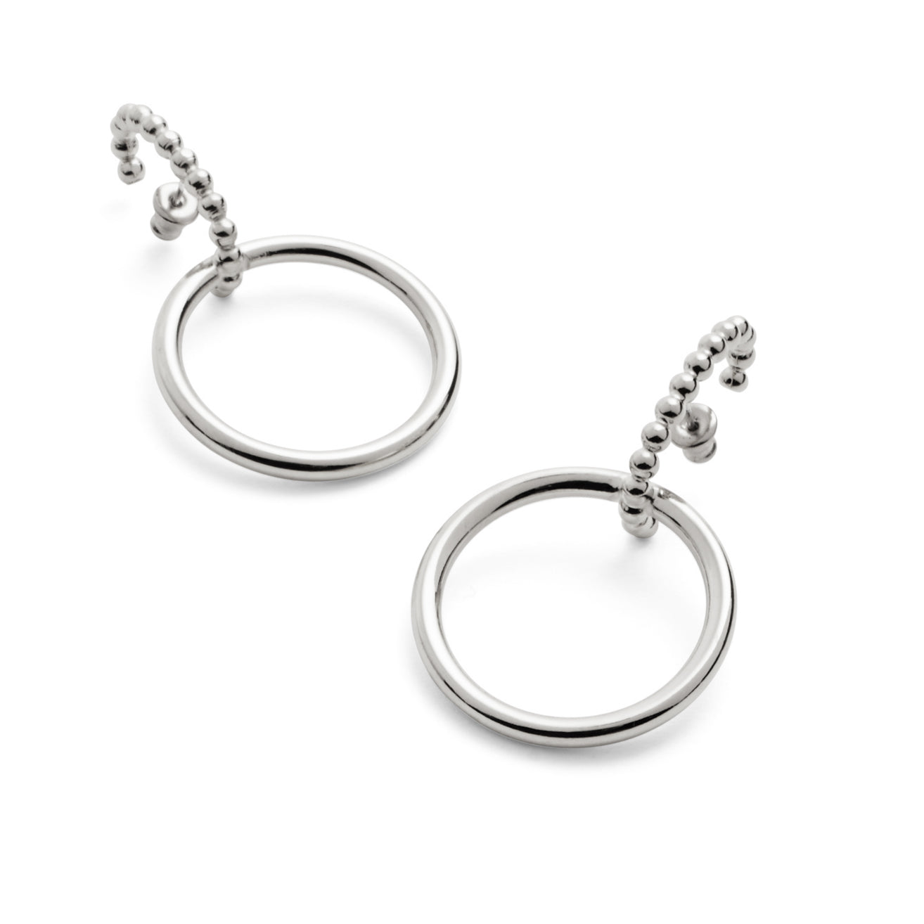 Lady Grey Jewelry Pearled Intersect Earring in Silver