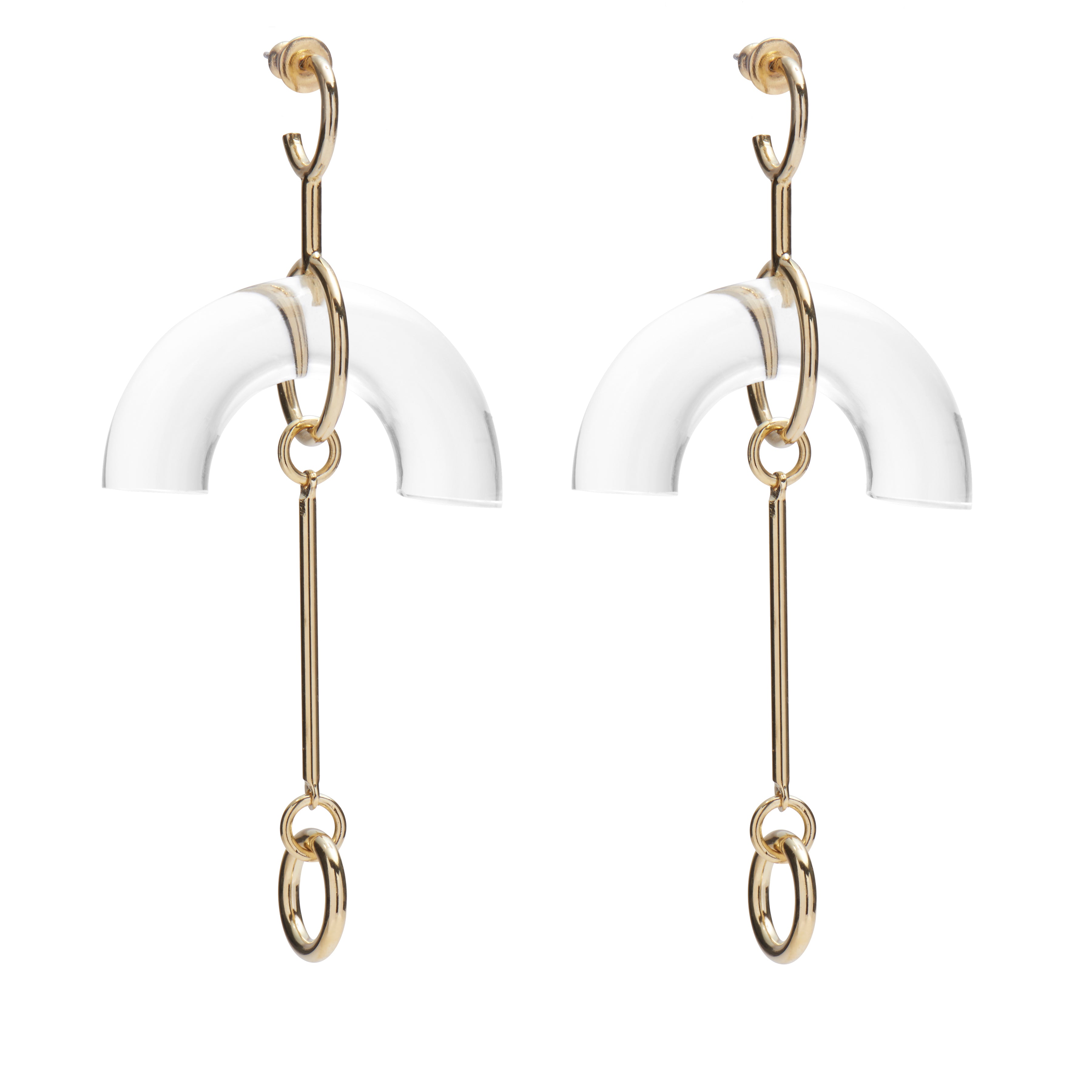 Lady Grey Jewelry Lucent Earring in Clear and Gold