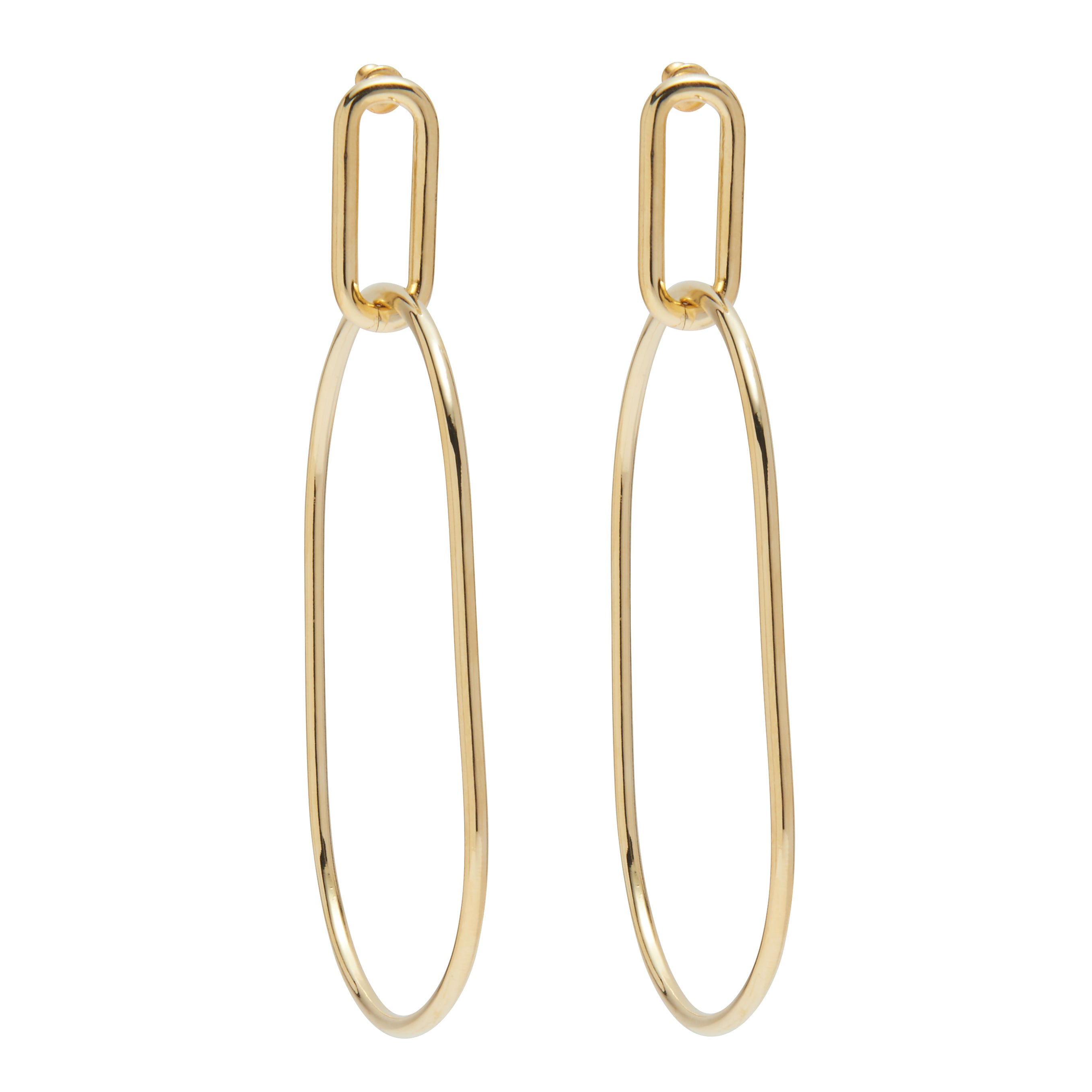 Lady Grey Jewelry Oval Link Hoops in Gold