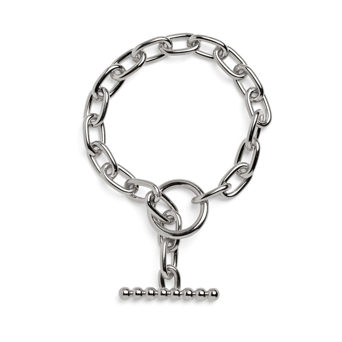 Lady Grey Jewelry Pearled Toggle Bracelet in Silver