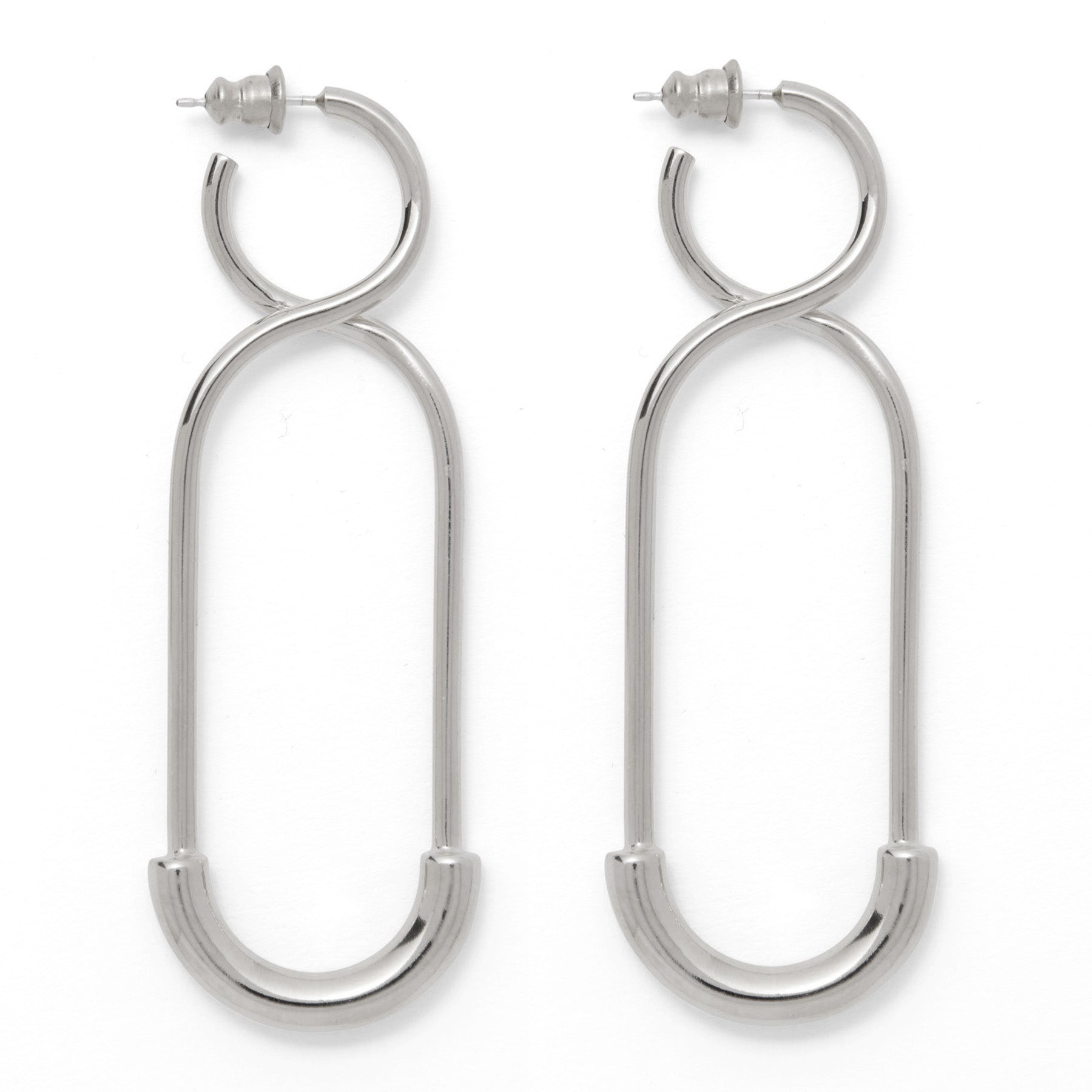 The 88 Earring in Rhodium