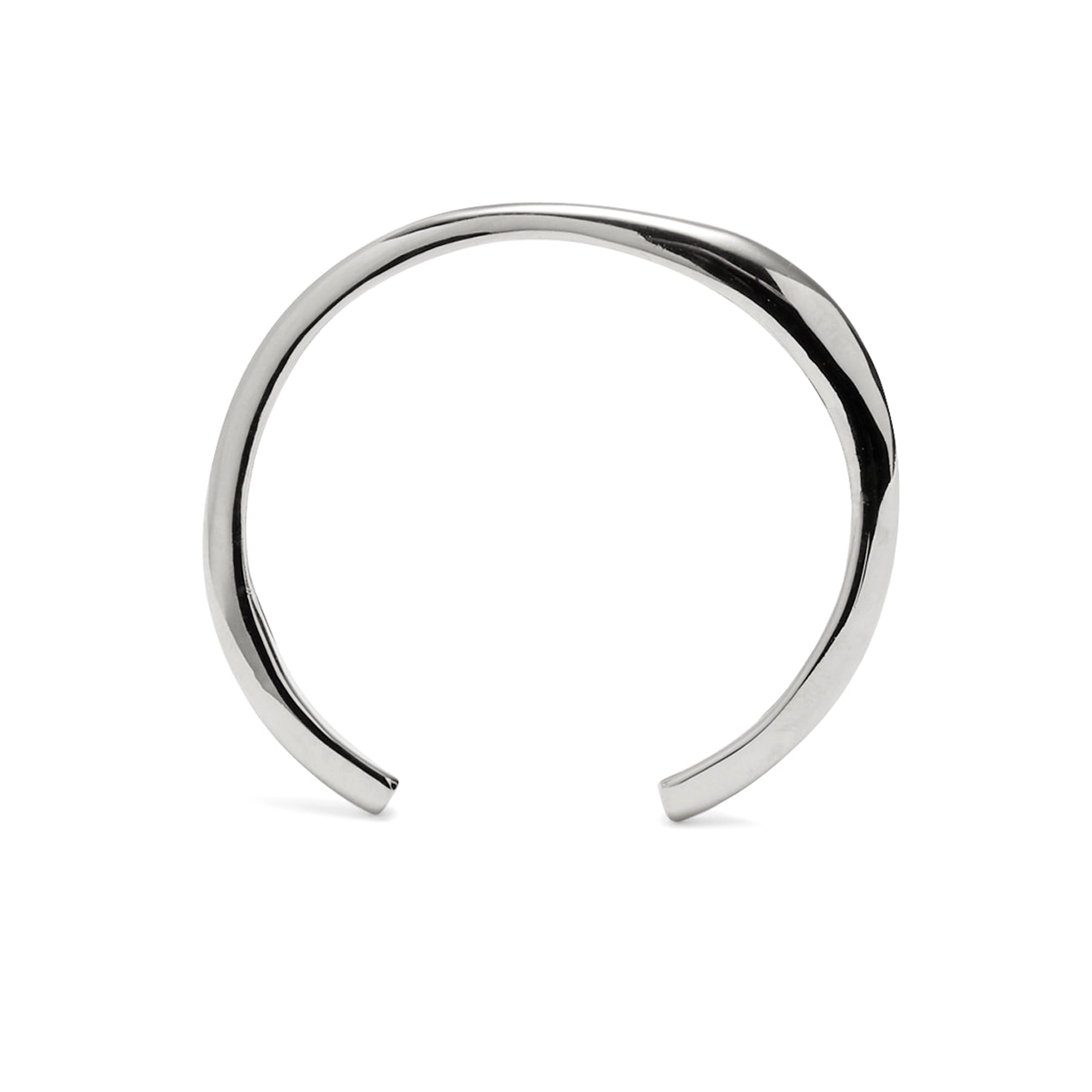 Lady Grey Jewelry Thin Organic Cuff in Rhodium