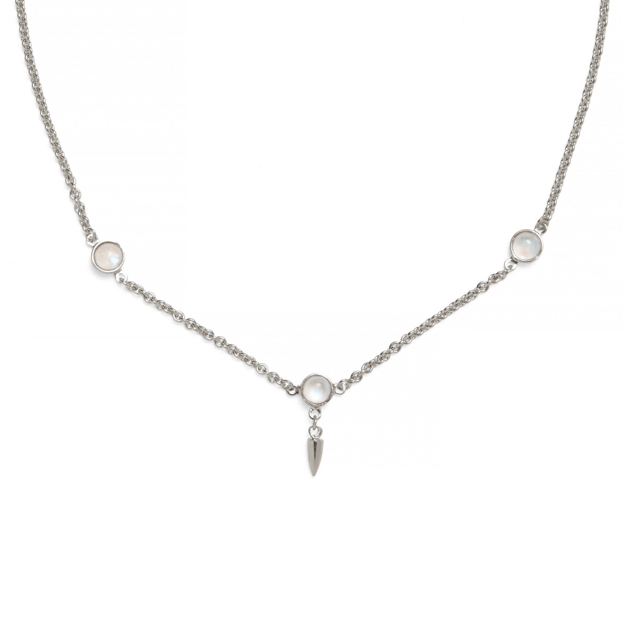 Lady Grey Jewelry Triple Moon Necklace in Silver