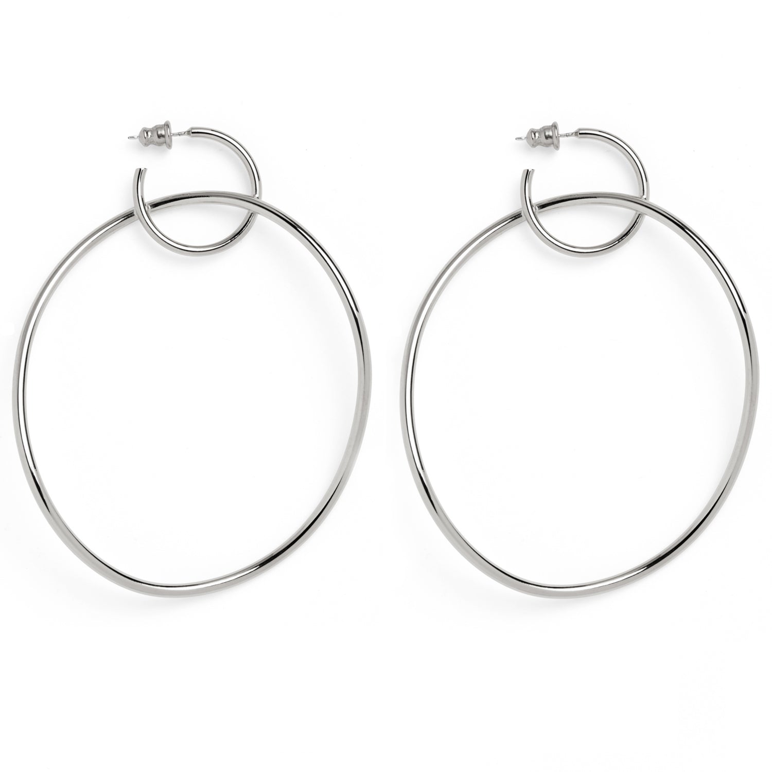 Wave Hoops in Silver