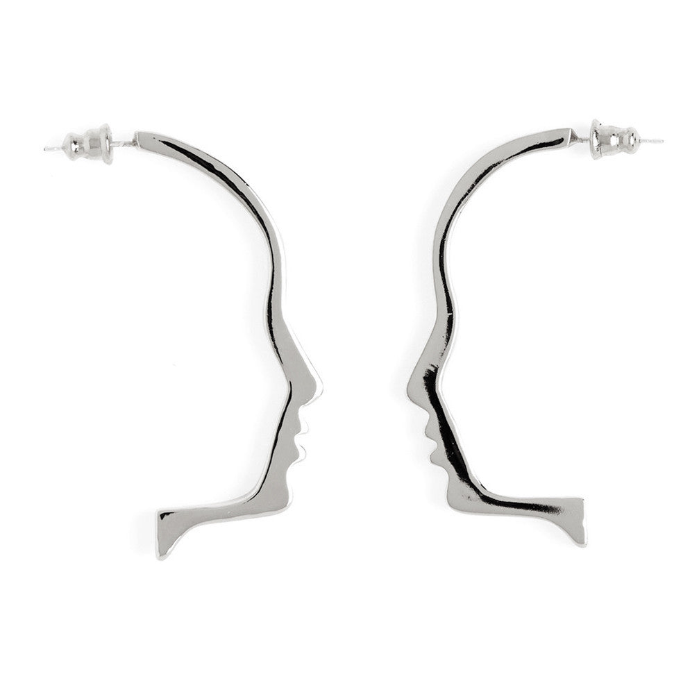 Lady Grey Silhouette Earring in Silver