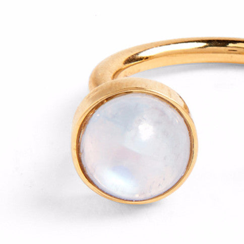 Lady Grey Jewelry Tangent Ring with rainbow Moonstone