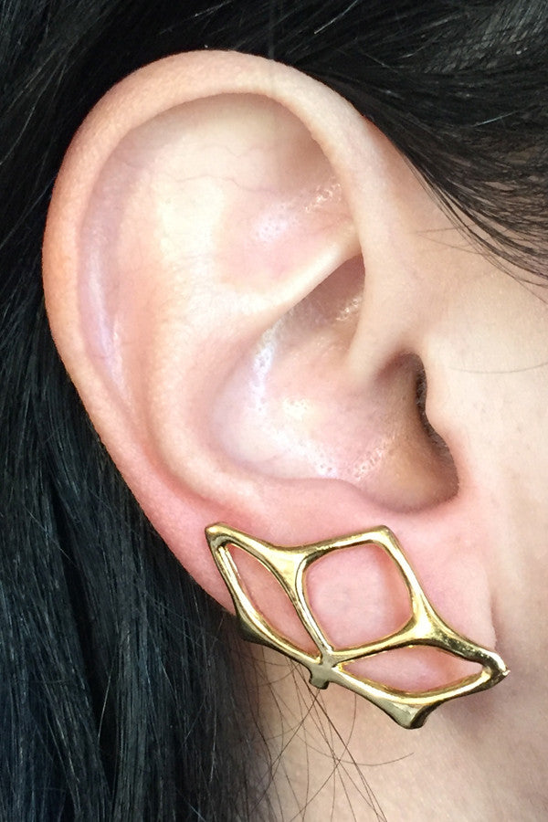 Web Earring in Gold