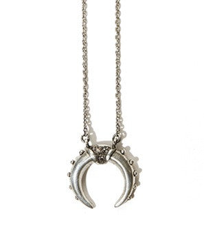 Mini Crescent Necklace in Silver