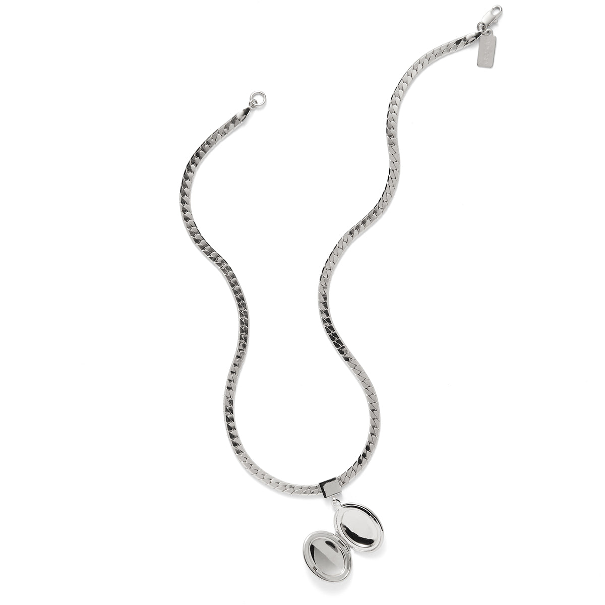 Lady Grey Locket Necklace in Silver