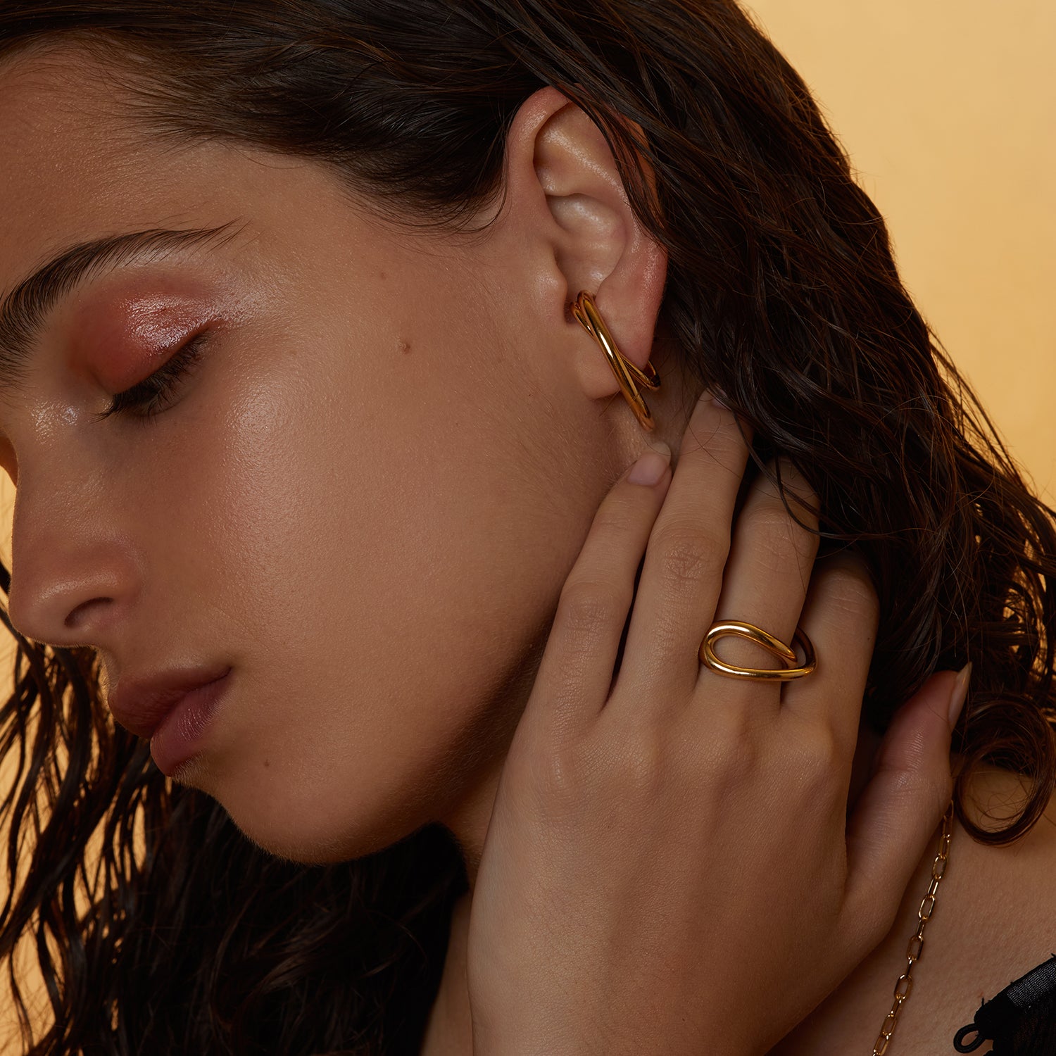 Torque Earrings in Gold