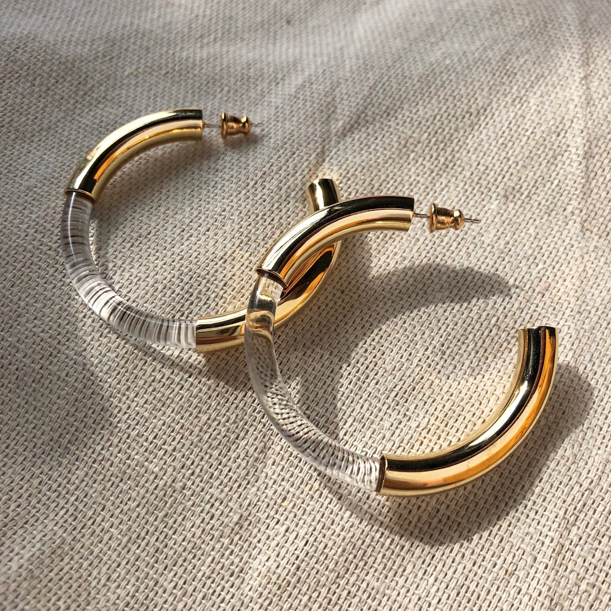 Mirage Hoops in Gold and Red