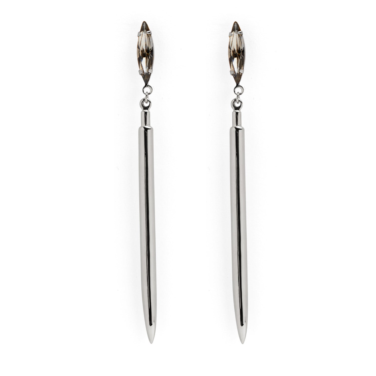 Lady Grey Jewelry Crystal Spike Earring in Silver